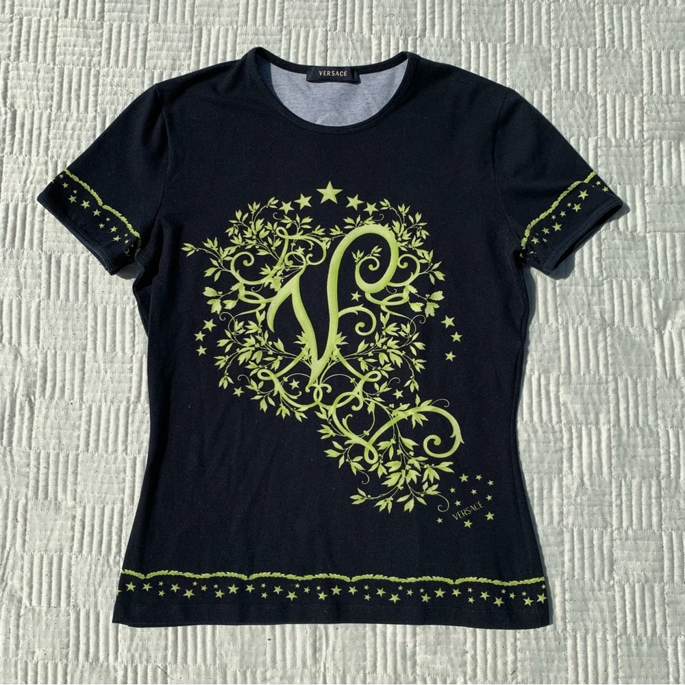 Versace Black and Green Women's Top Size US 8